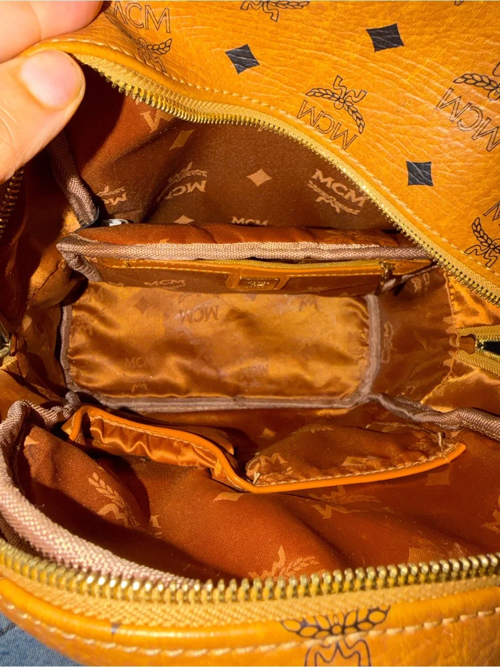 MCM Stark Visetos Cognac Mini Backpack – Pre-Owned –